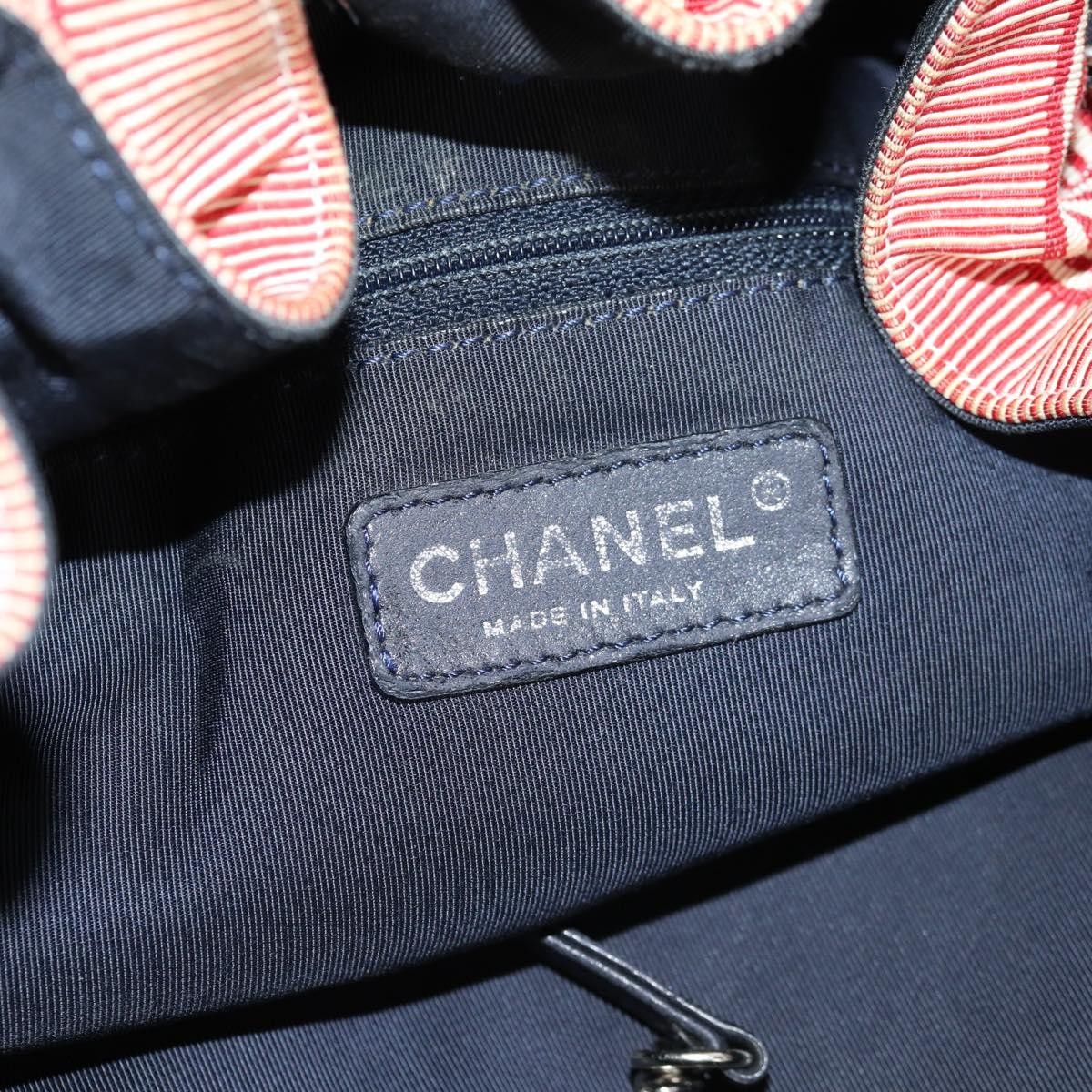 Chanel Chanel Stretch Spirit Cabas Quilted Denim Large Blauw