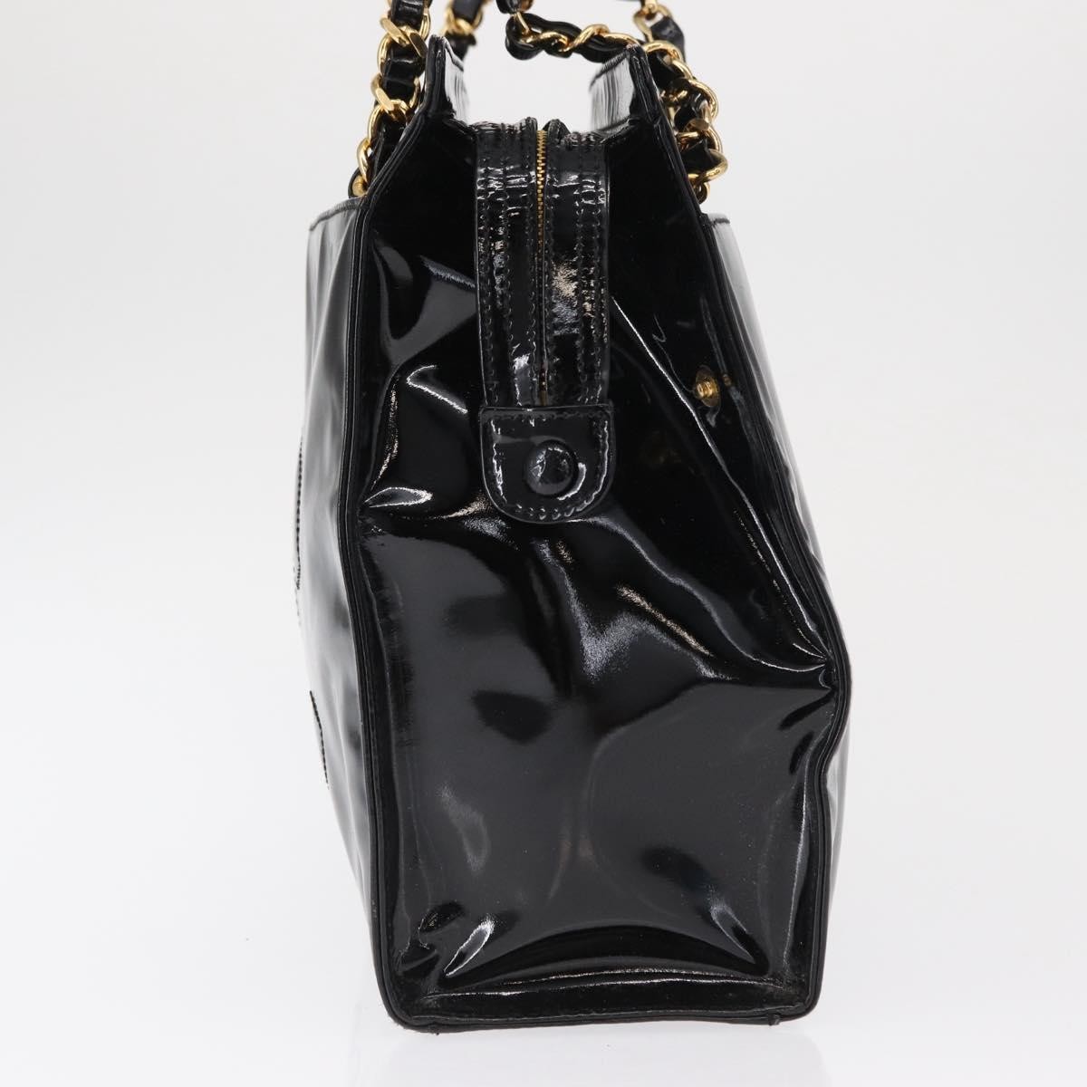 Chanel Chanel Vintage Timeless Chain Shoulder Bag Patent Medium Zwart