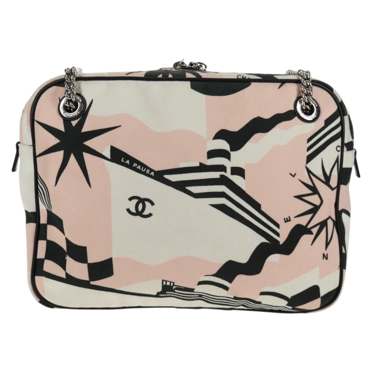 Chanel Chanel La Pausa Bay Camera Case Bag Printed Canvas Small Roze