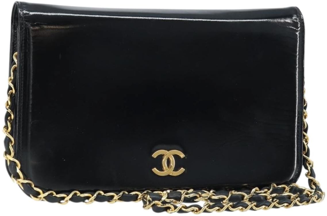 Chanel Chanel Wallet on Chain Quilted Patent Zwart