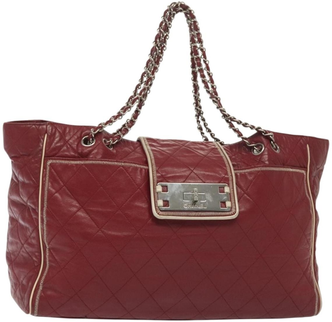 Chanel Chanel Vintage Reissue Chain Shopping Tote Leather Rood