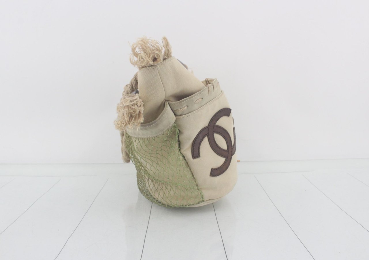 Chanel Tote Bag with coco mark Canvas canvas medium Beige