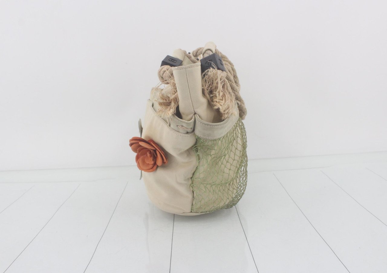 Chanel Tote Bag with coco mark Canvas canvas medium Beige