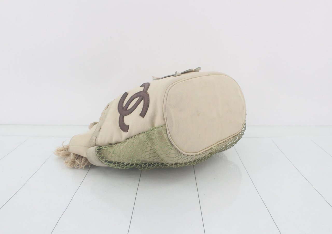 Chanel Tote Bag with coco mark Canvas canvas medium Beige