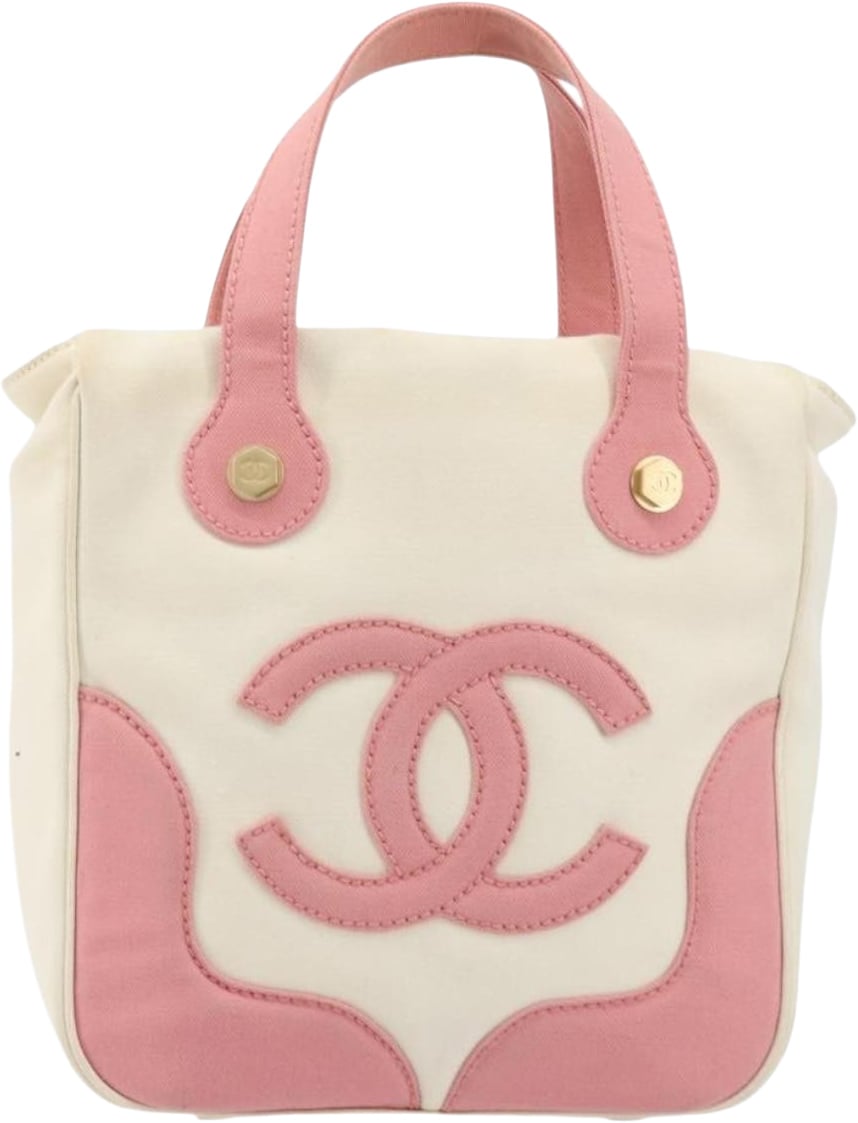 Chanel Vintage CC Tote Canvas Small Beige