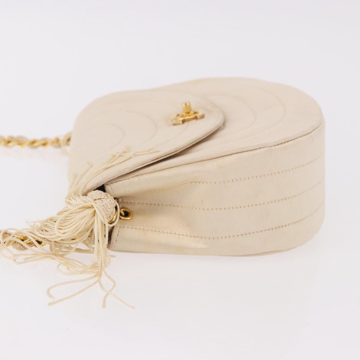 Chanel Vintage Round Flap Satin Beige