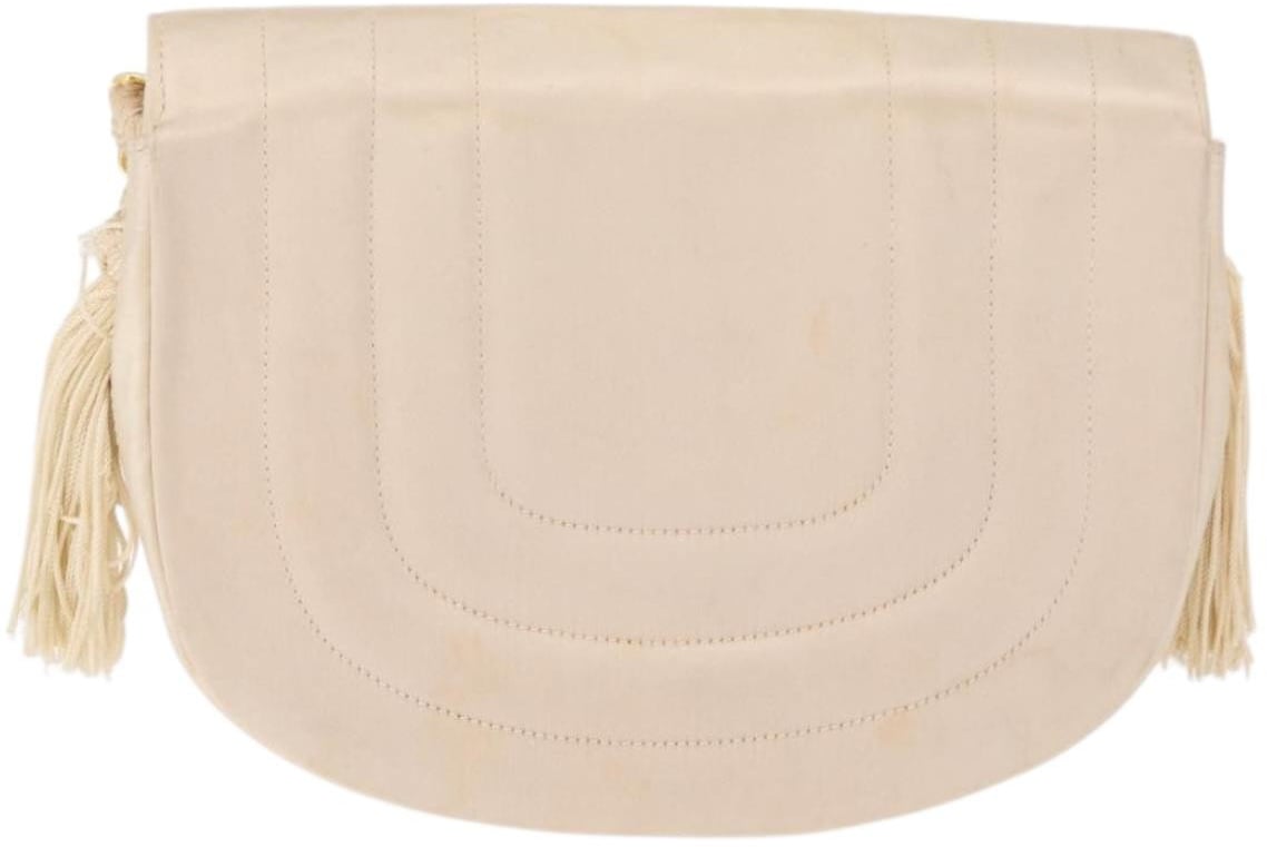 Chanel Vintage Round Flap Satin Beige