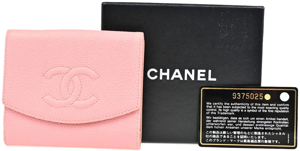 Chanel Chanel CC Compact Wallet Quilted Calfskin Roze