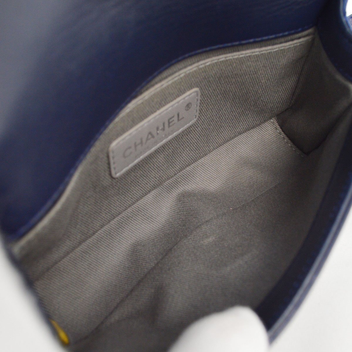 Chanel Chanel Boy Flap Bag Quilted Velvet Small Navy