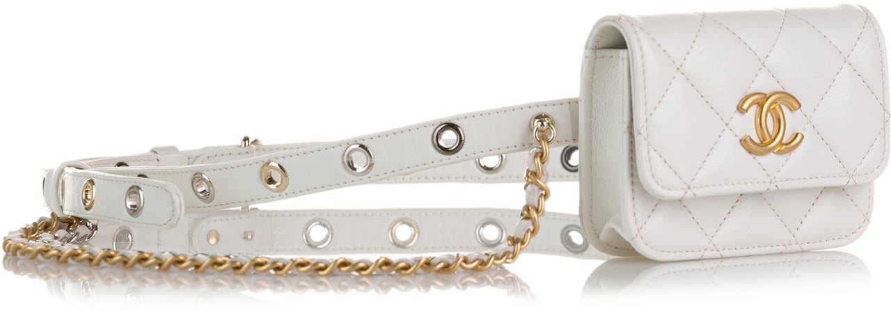 Chanel Punk Chain Leather Belt Bag Wit