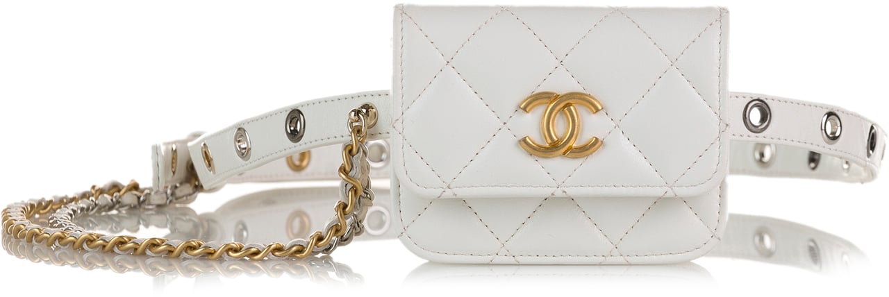Chanel Punk Chain Leather Belt Bag Wit