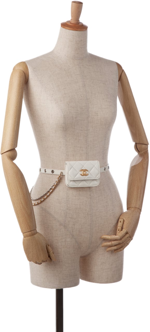 Chanel Punk Chain Leather Belt Bag Wit