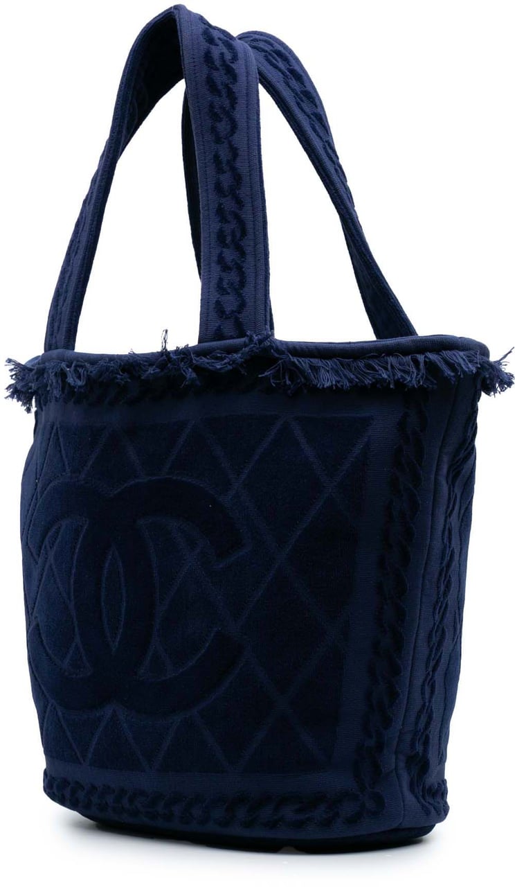 Chanel CC Terry Cotton Beach Tote Blauw