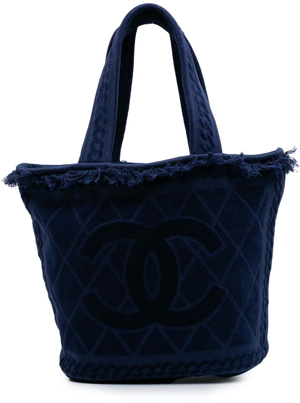 Chanel CC Terry Cotton Beach Tote Blauw