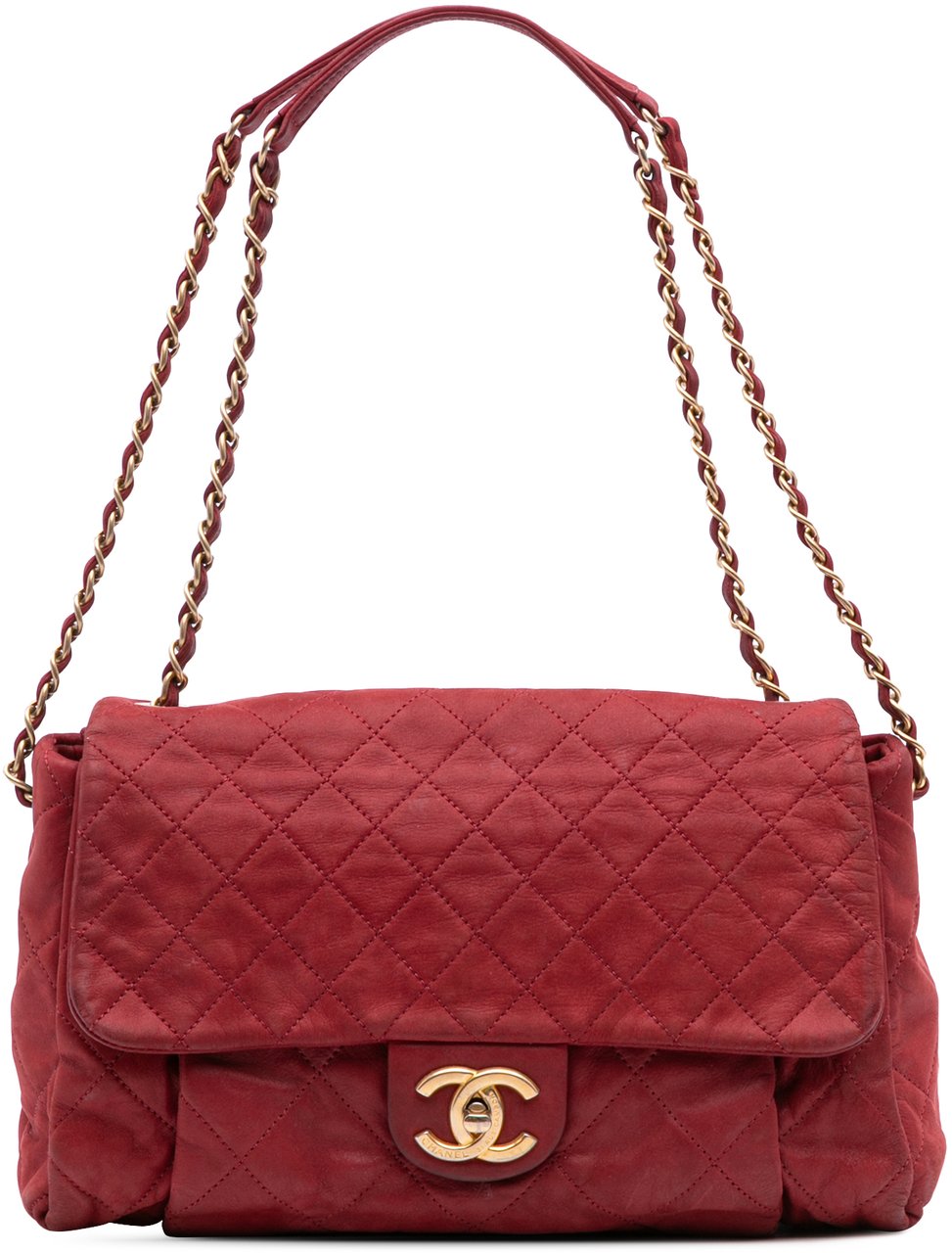 Chanel Large Aged Calfskin Chic Quilt Flap Rood