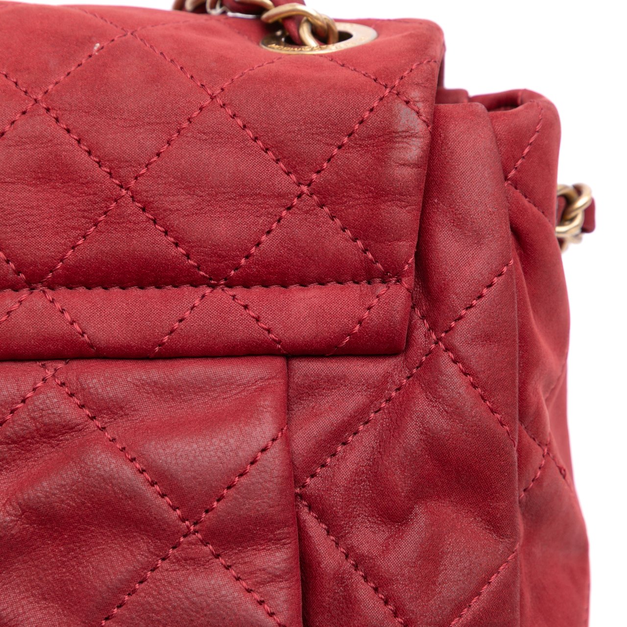 Chanel Large Aged Calfskin Chic Quilt Flap Rood