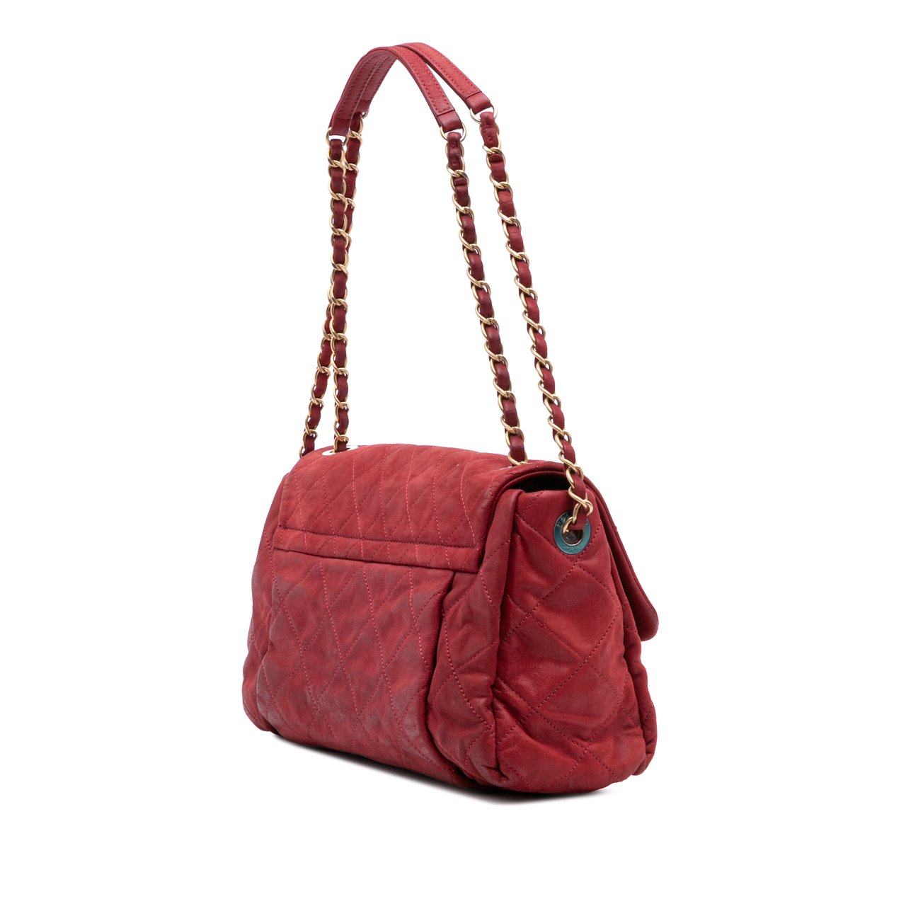 Chanel Large Aged Calfskin Chic Quilt Flap Rood