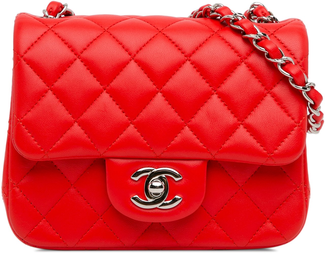 Chanel Mini Square Classic Lambskin Single Flap Rood