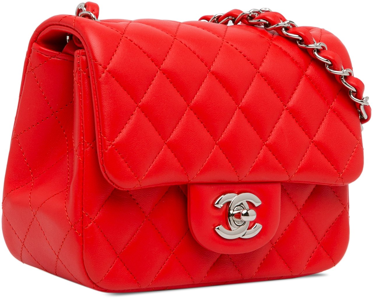 Chanel Mini Square Classic Lambskin Single Flap Rood