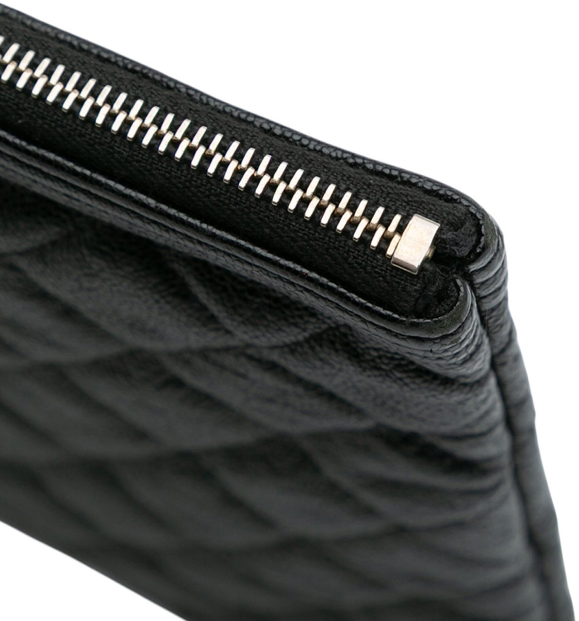 Chanel Large Lambskin Boy O Case Clutch Zwart