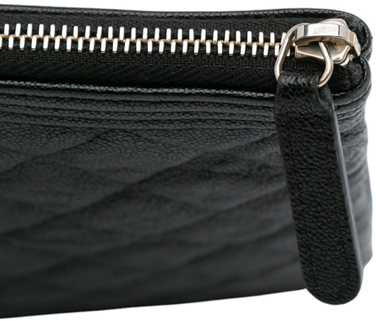 Chanel Large Lambskin Boy O Case Clutch Zwart