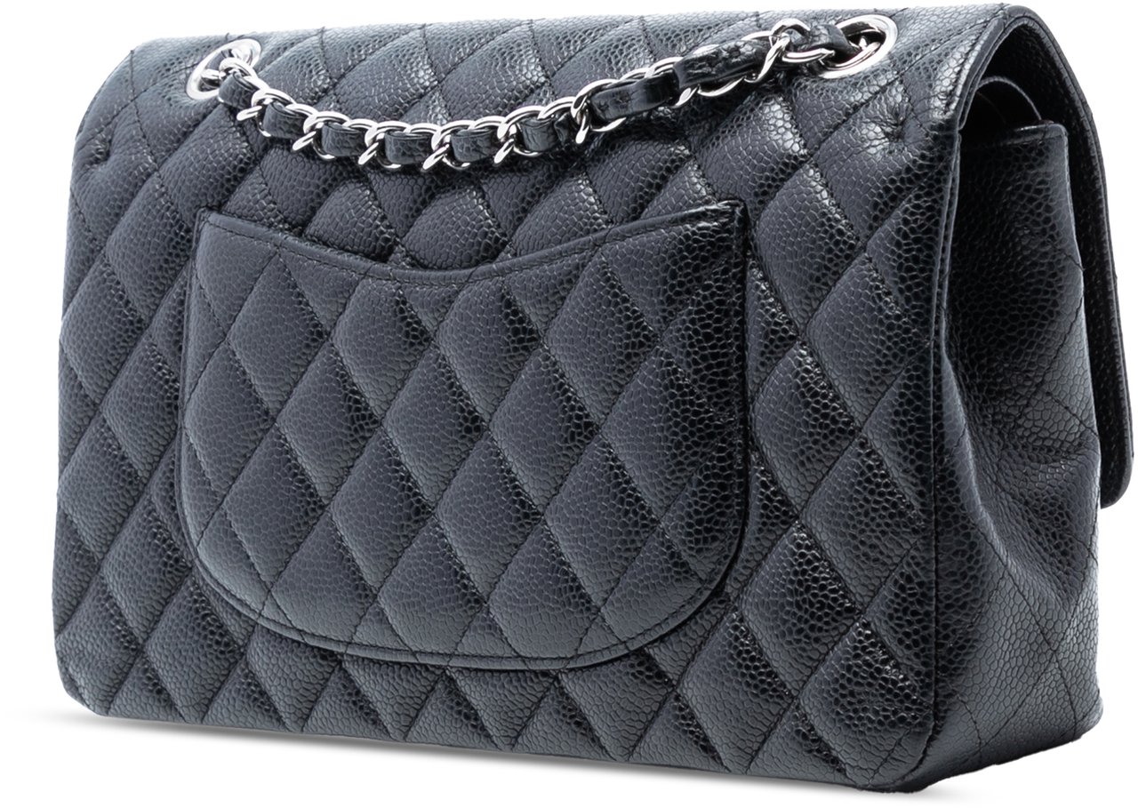Chanel Medium Classic Caviar Double Flap Zwart