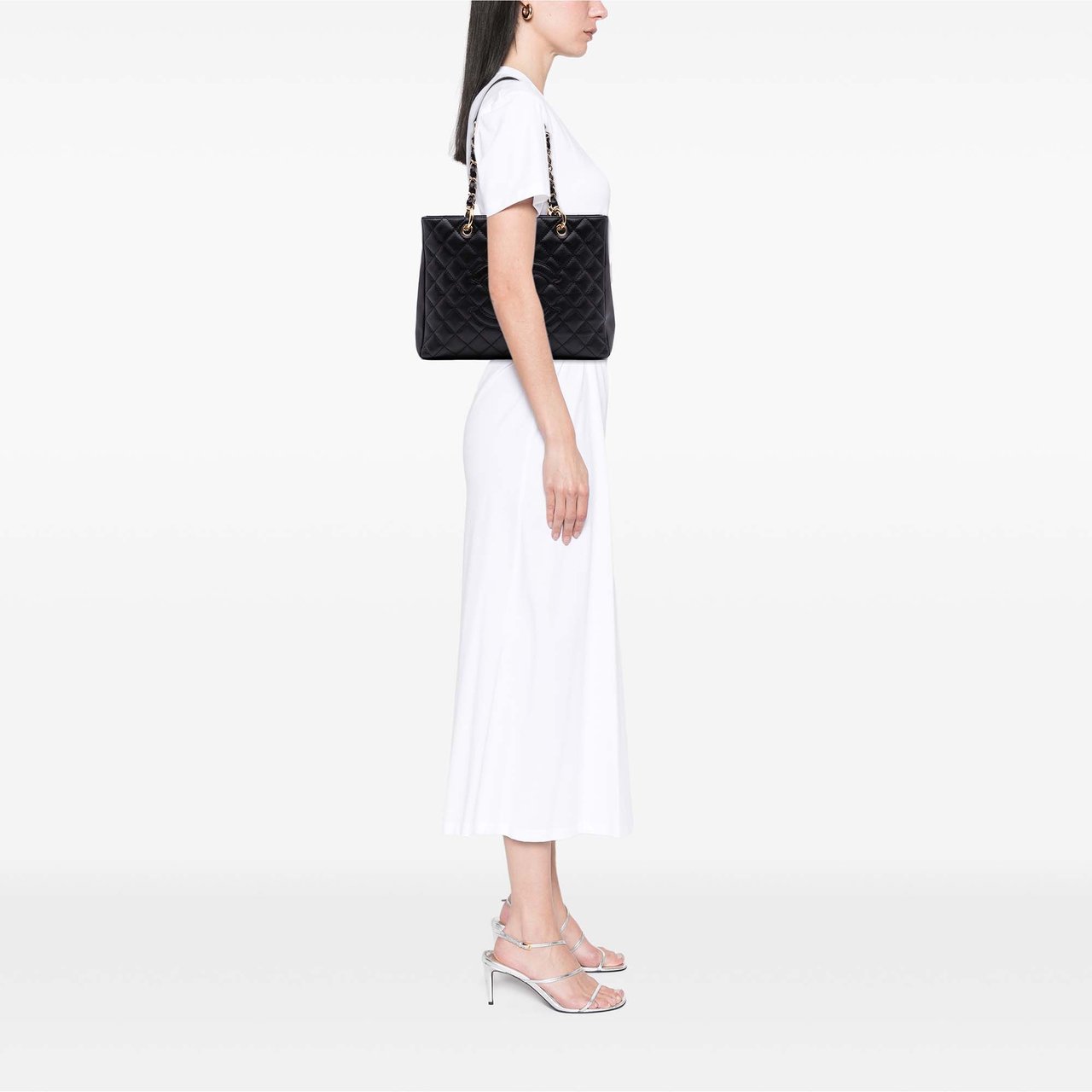 Chanel Caviar Grand Shopping Tote Zwart