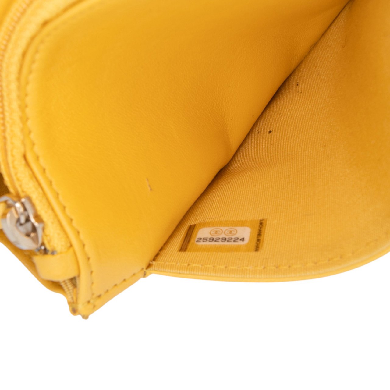 Chanel Quilted Lambskin Boy Wallet On Chain Geel