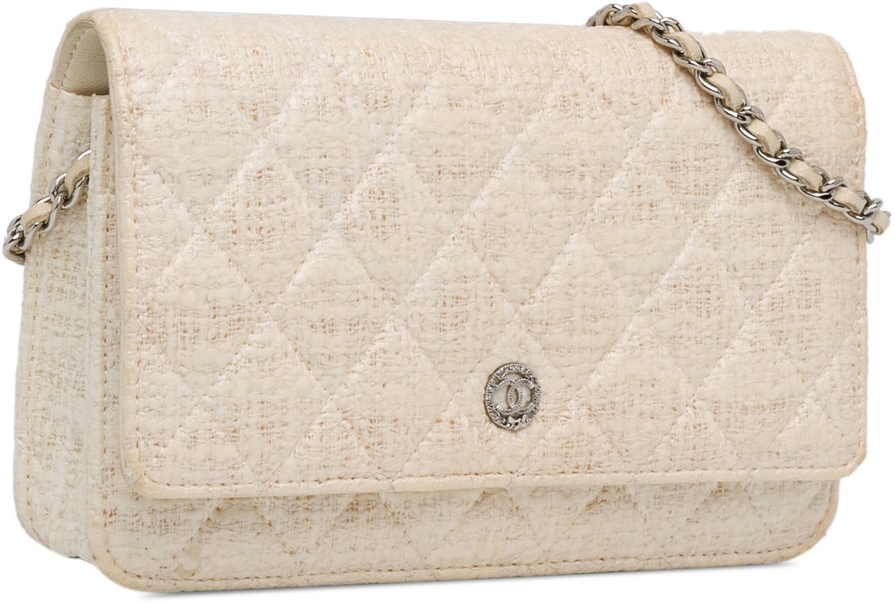 Chanel CC Coated Tweed Wallet On Chain Bruin