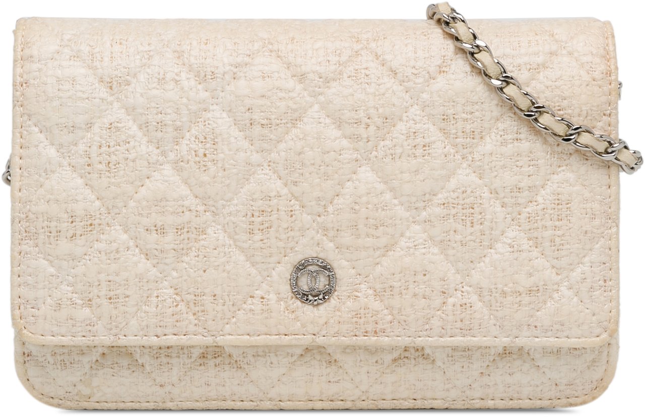Chanel CC Coated Tweed Wallet On Chain Bruin