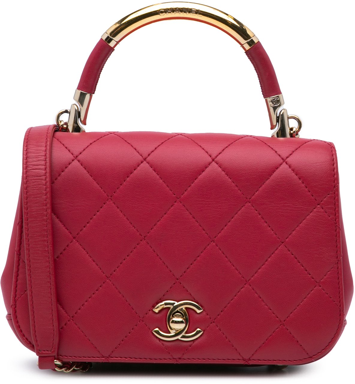Chanel Mini Quilted Lambskin Carry Chic Flap Roze