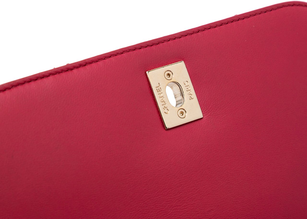 Chanel Mini Quilted Lambskin Carry Chic Flap Roze