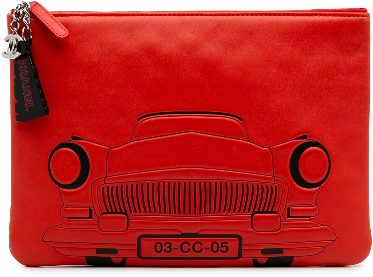Chanel Medium Printed Lambskin Cuba La Habana O Case Clutch Rood