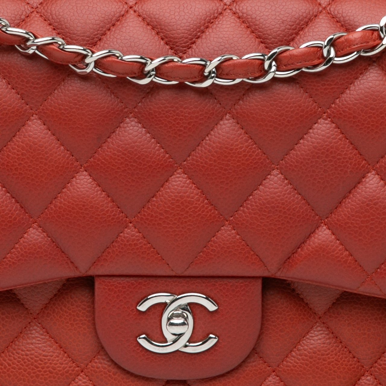 Chanel Jumbo Classic Caviar Double Flap Rood