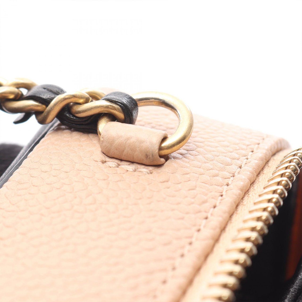 Chanel Small Caviar CC Filigree Vanity Case Bruin