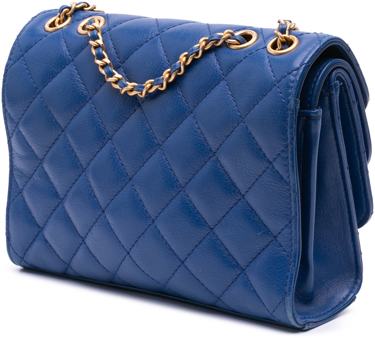 Chanel CC Quilted Calfskin Triple Flap Blauw