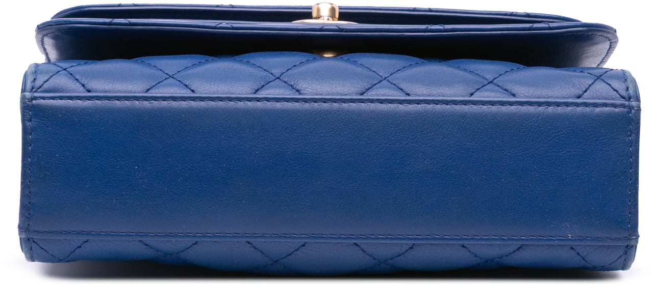 Chanel CC Quilted Calfskin Triple Flap Blauw
