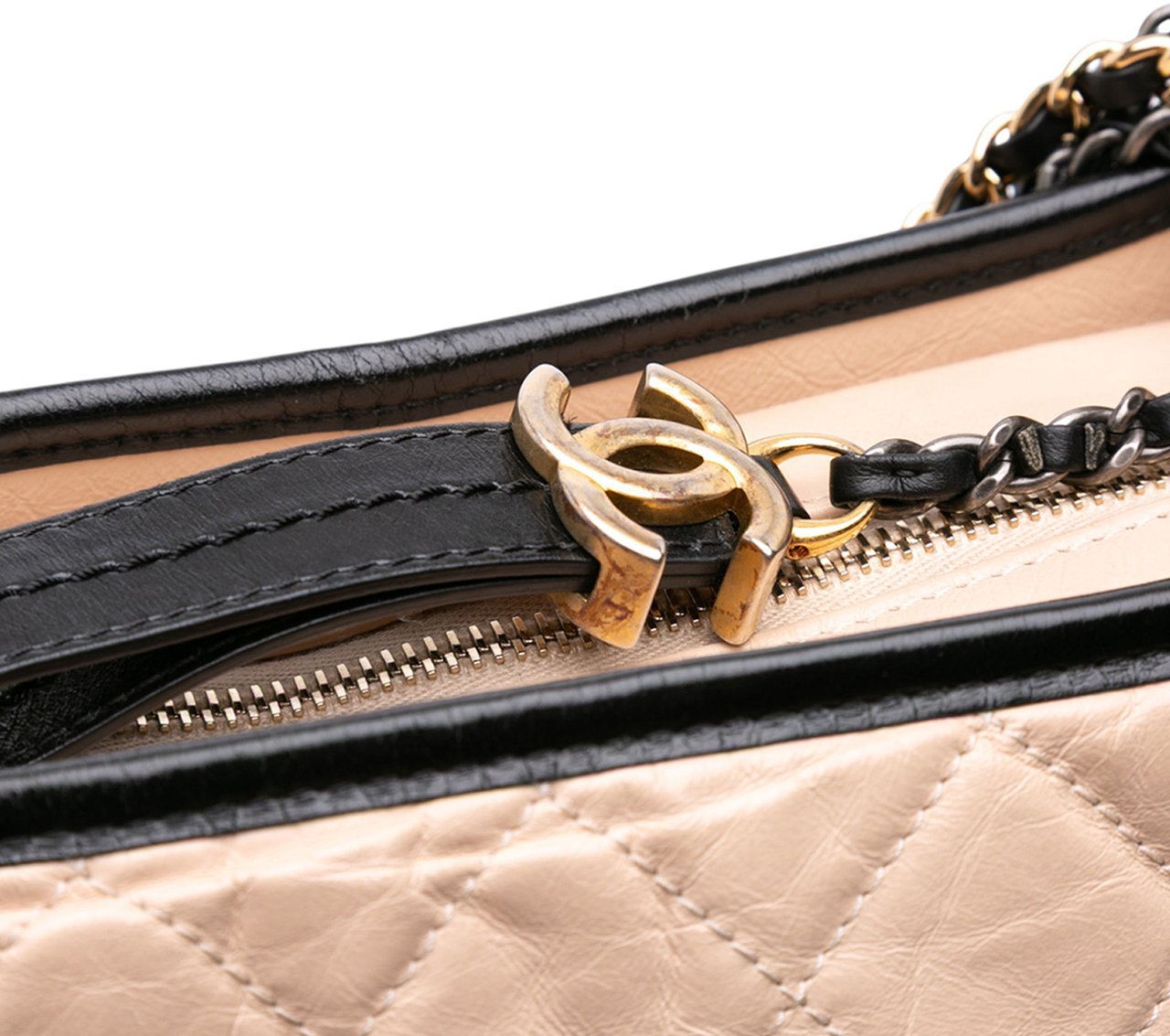 Chanel Large Aged Calfskin Gabrielle Crossbody Bruin