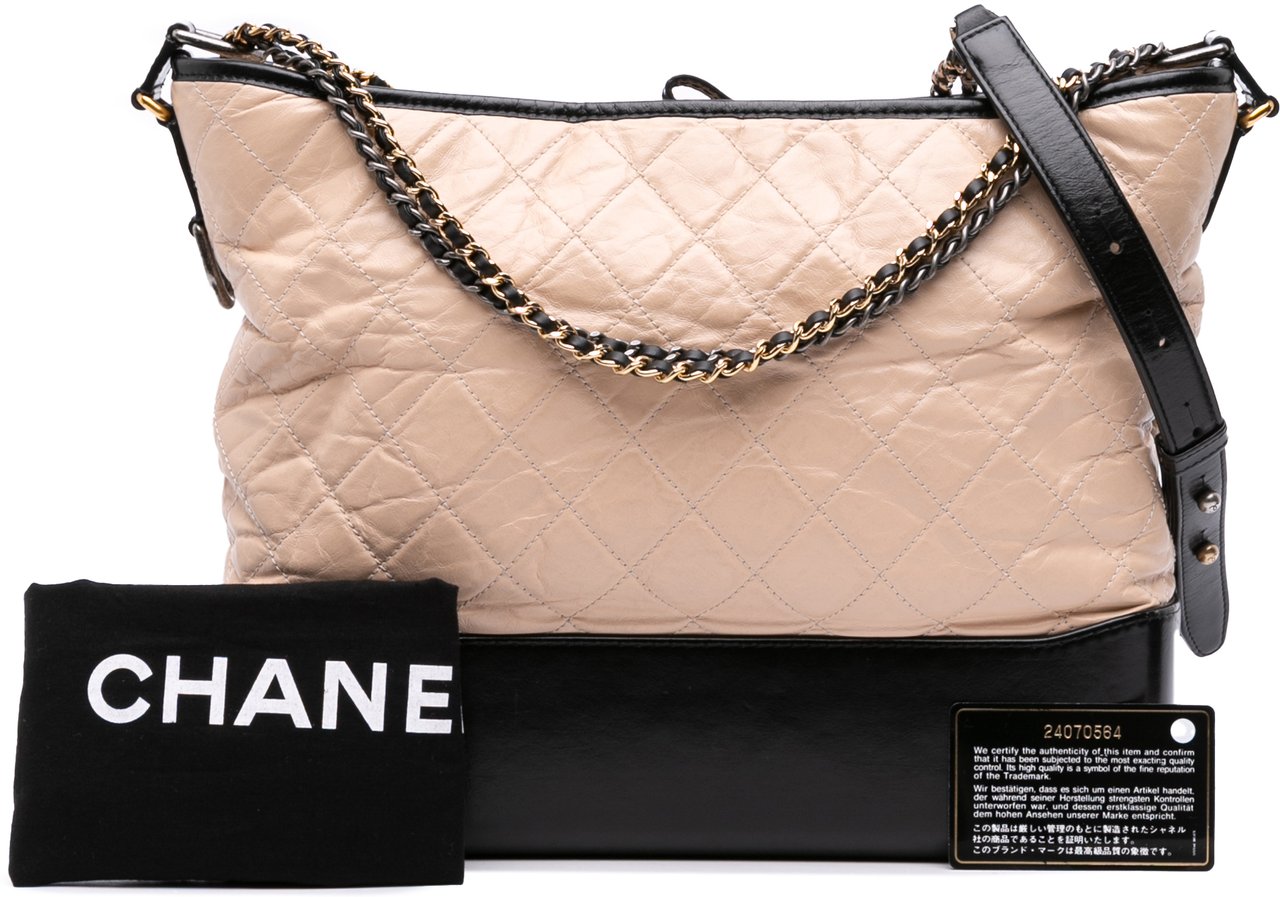 Chanel Large Aged Calfskin Gabrielle Crossbody Bruin