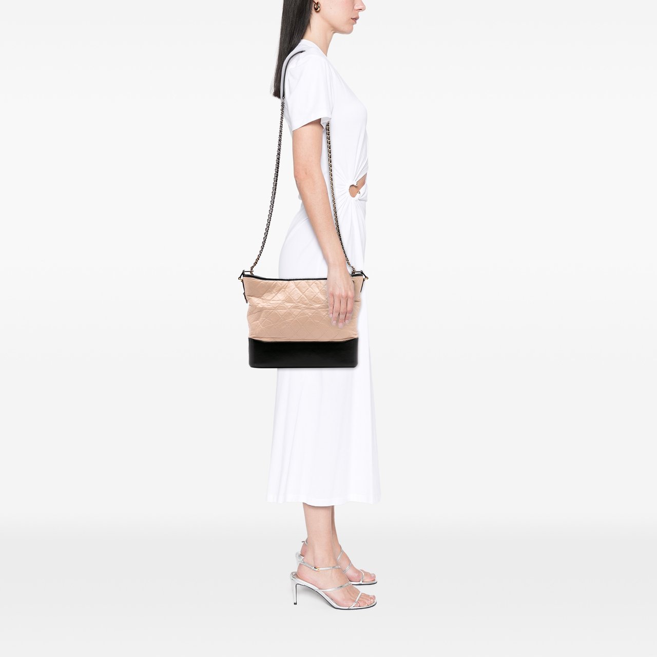 Chanel Large Aged Calfskin Gabrielle Crossbody Bruin