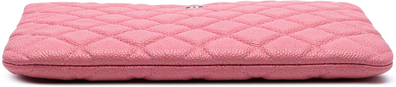 Chanel Small Quilted Caviar O Case Clutch Roze