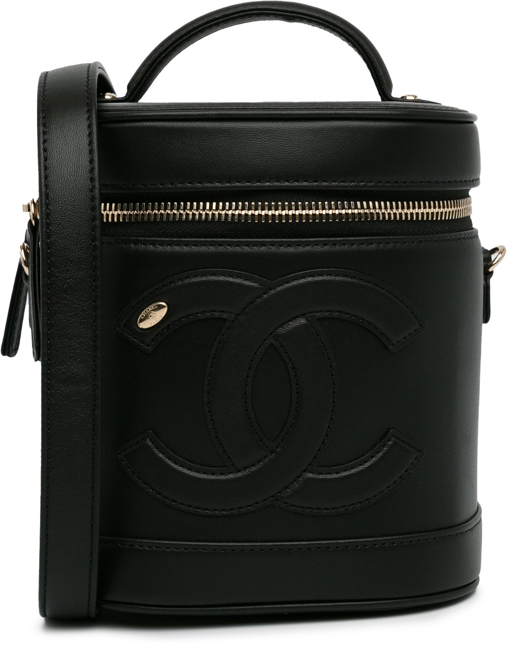 Chanel CC Lambskin Vanity Case Zwart
