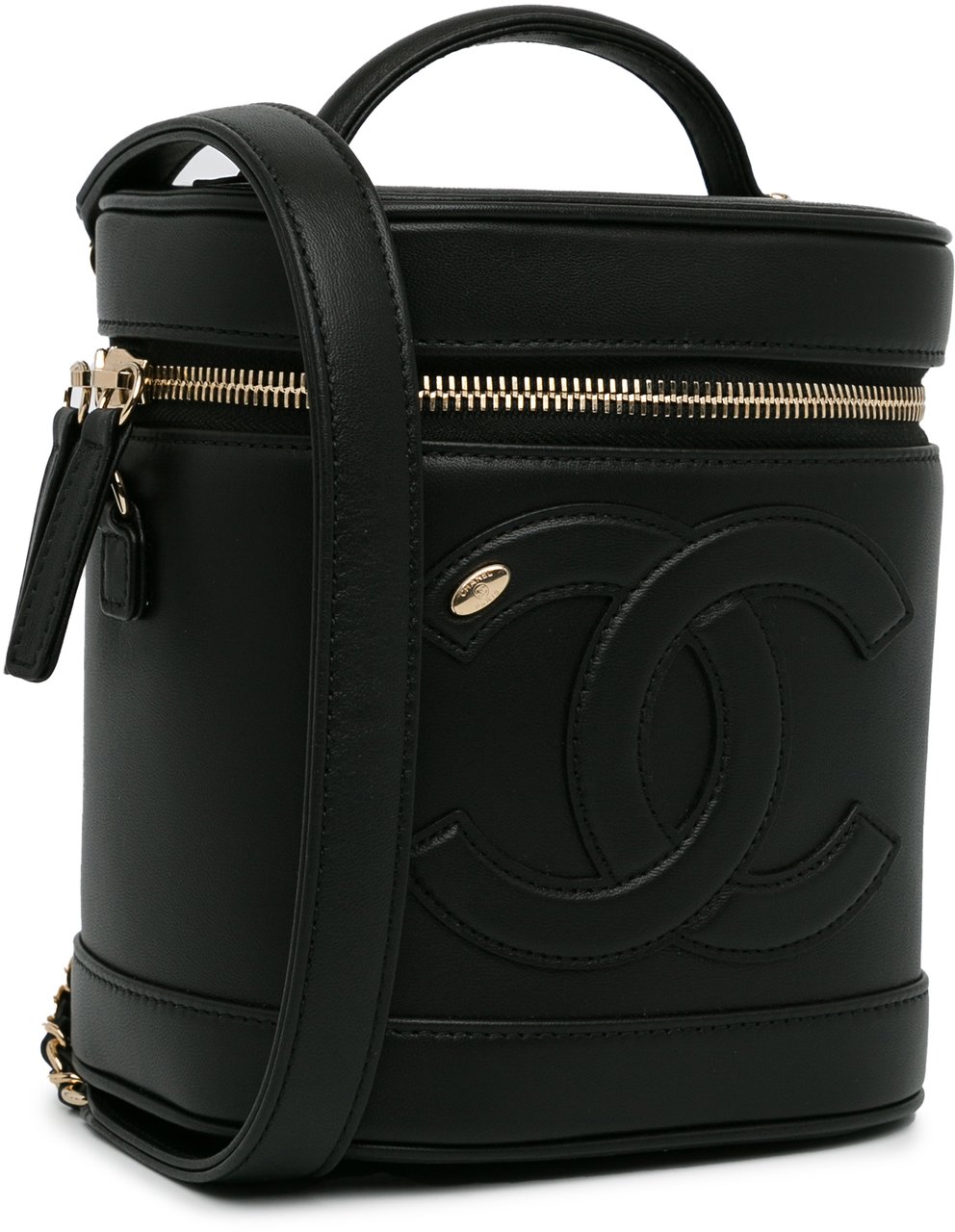 Chanel CC Lambskin Vanity Case Zwart