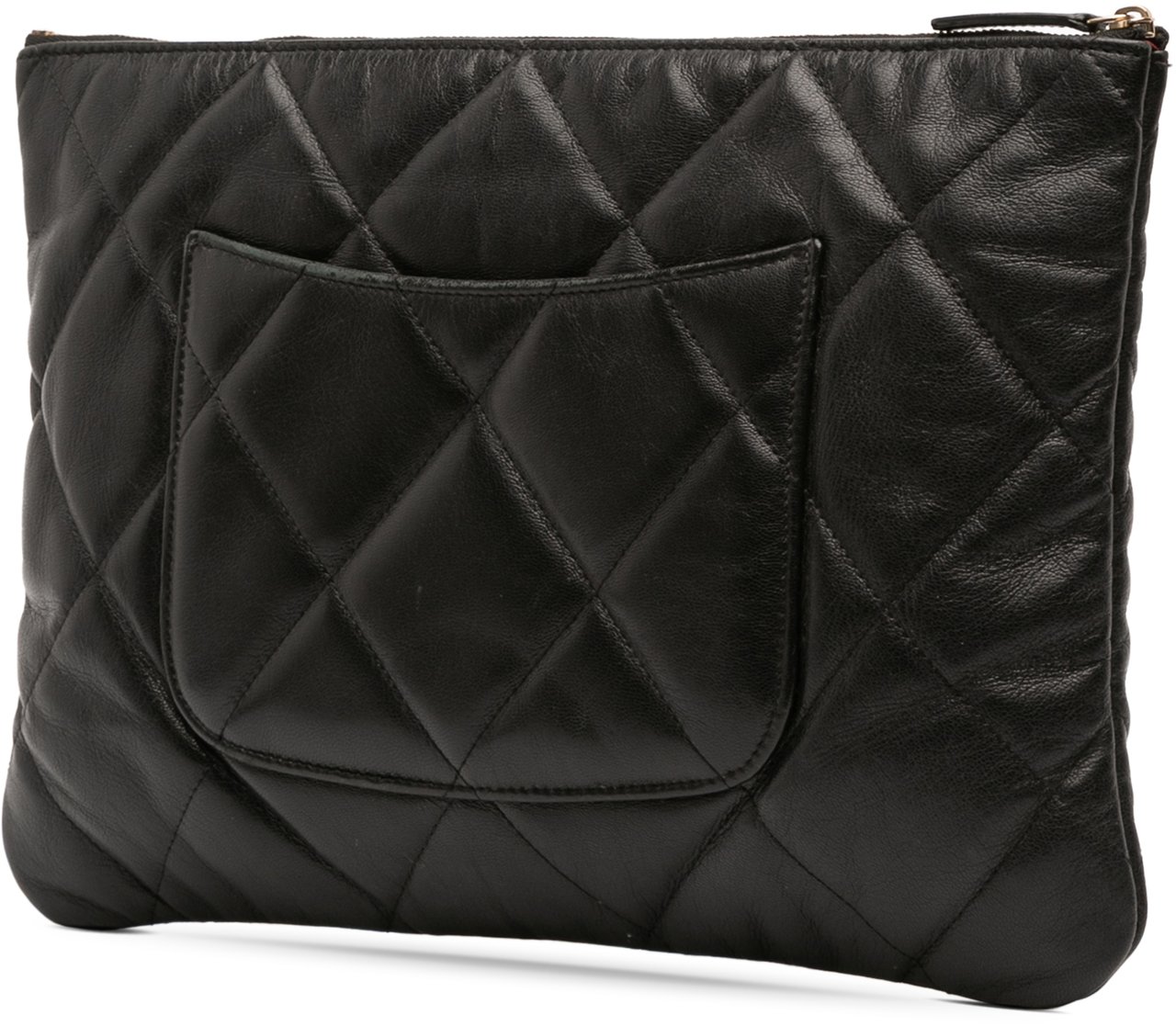 Chanel Large Goatskin 19 O Case Clutch Zwart