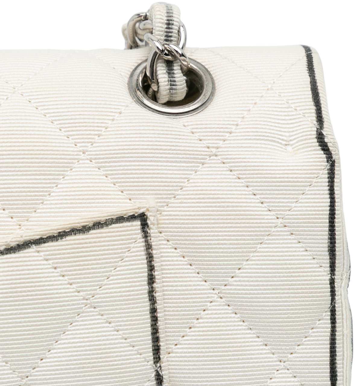 Chanel Medium Classic Printed Grosgrain Double Flap Wit