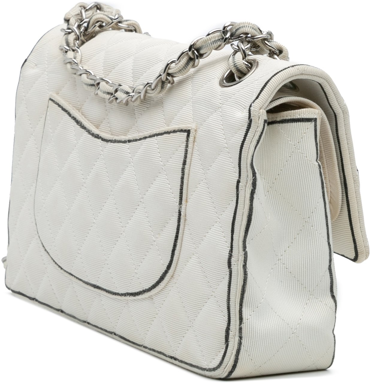 Chanel Medium Classic Printed Grosgrain Double Flap Wit