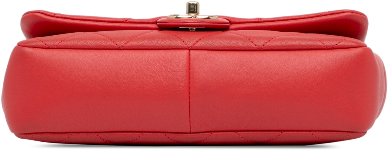 Chanel Small Lambskin Elegant Chain Single Flap Rood