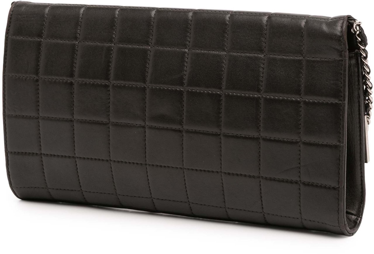 Chanel Quilted Lambskin Chocolate Bar Shoulder Bag Zwart