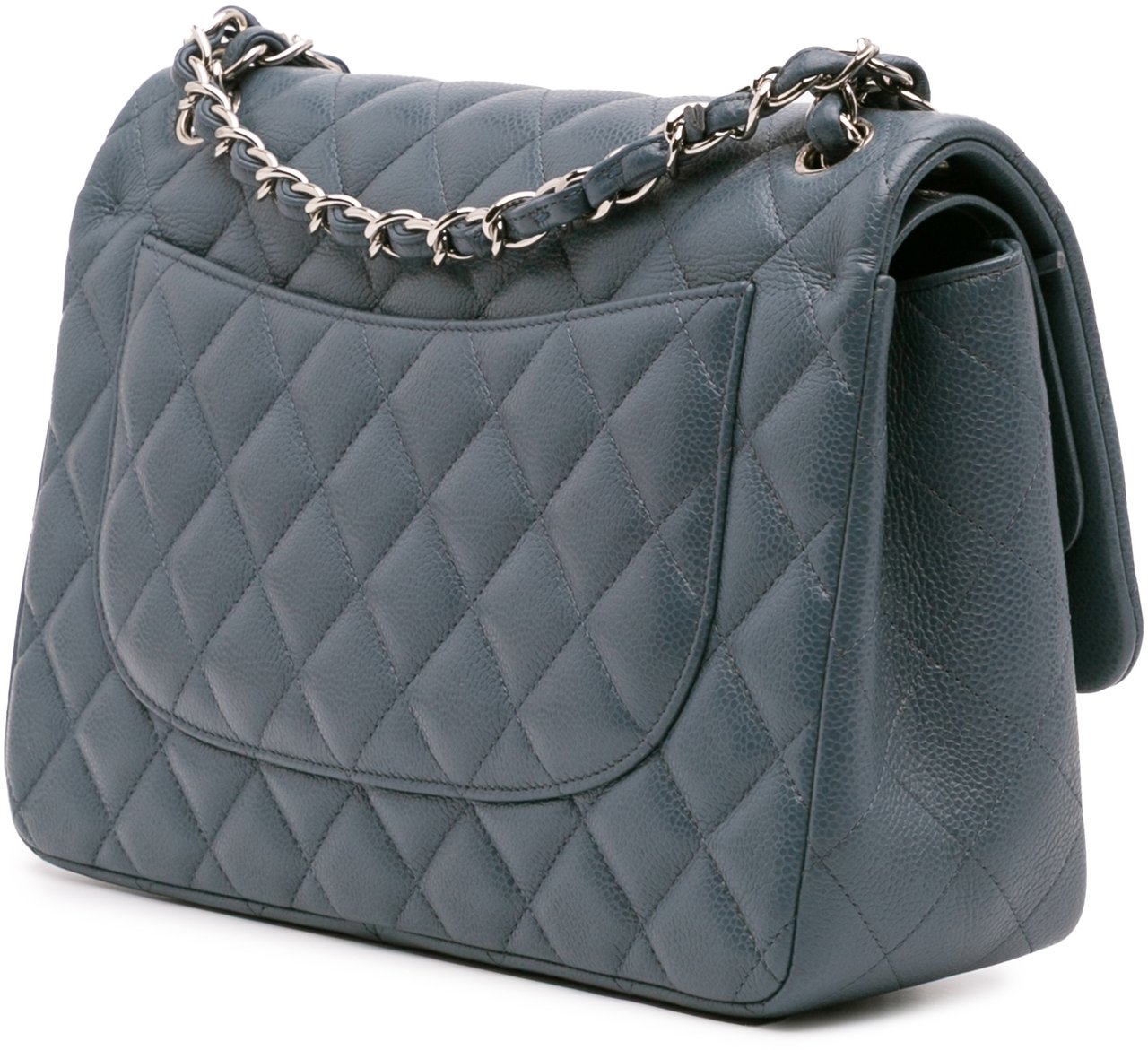 Chanel Jumbo Classic Caviar Double Flap Blauw