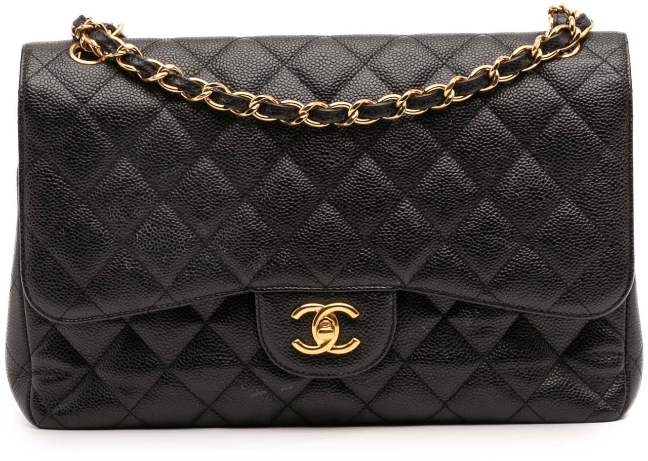 Chanel Jumbo Classic Caviar Double Flap Zwart